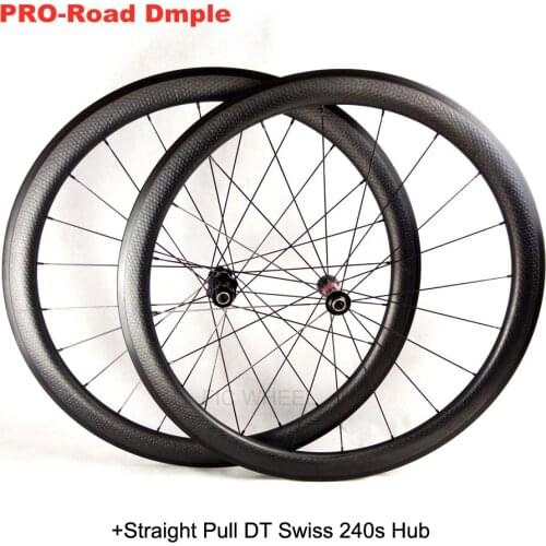 700c carbon dimple wheel road tubular wheelset 45mm 50mm 58mm 80mm U shape rim with DT 240S hub Golf surface pro clincher wheel