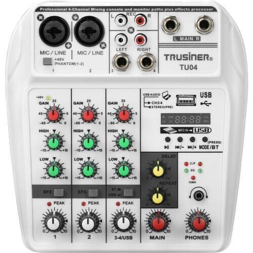 Sound Mixing Console With Bluetooth Record 4 Channels Audio Mixer For Stage Performance Family K Songs