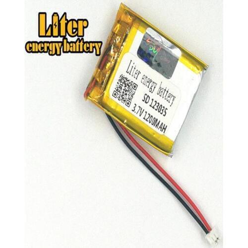 1.5MM 2pin connector 123035 1200mah 3.7V Rechargeable lipo battery solar li ion polymer lithium battery with PCM