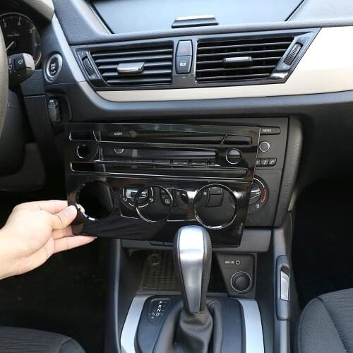 1pcs Black ABS Plastic Car Center Console Air Conditioning Volume Frame Trim for BMW X1 E84 2011-2015 Models Accessories
