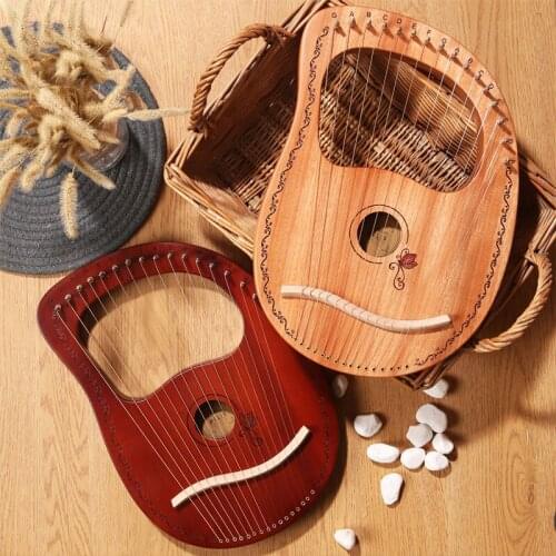10/16 Strings Piano Wooden Mahogany Lyre Harp Musical Instrument Lyre Harp Spruce Lye Harp Wood String Instrument Beginners Gift