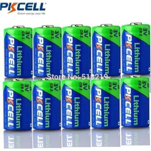 10PCS*PKCELL CR2 15270 CR15H270 3V 850mAh CR2 3V Lithium Battery for doorbells GPS Security Systems Camera electronic dictionari