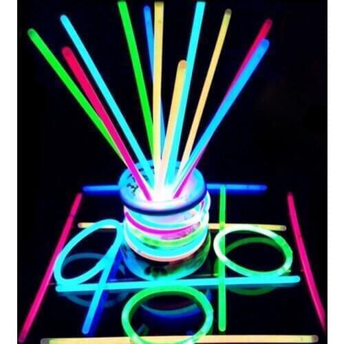 100pcs Mix Glow Sticks Luminous Bracelets Bright Colorful Fluorescence Light Neon for Wedding Christmas Concert Party Bar Decor