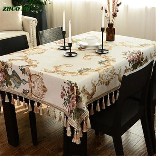 150*220cm large Chenille Table Cloth for home decoration Blue beige Table Cover Cloth Dustproof Custom Rectangul tablecloth