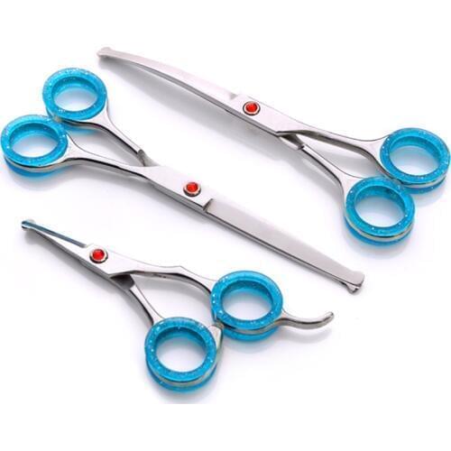 3 kit Professional 6.5 inch japan safe Round head Pet dog grooming hair scissors pet cutting shears barber hairdressing scissors