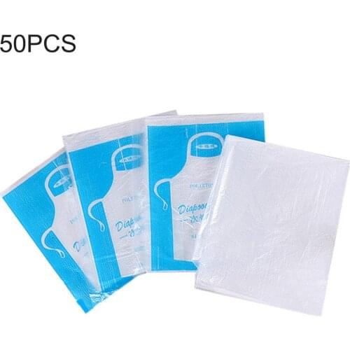 50pcs Disposable Cleaning Apron Transparent Easy To Use Kitchen Apron Female Mens Aprons For Cooking Sanitary Kitchen Cleaning