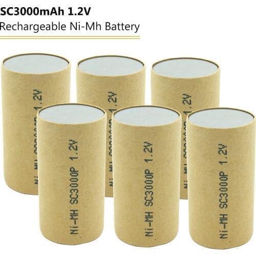 4-20pcs Subc SC Nimh Ni-Mh 1.2V 3000mAh Rechargeable Power Tool Battery Cell for Makita Bosch Hitachi Electric Drills