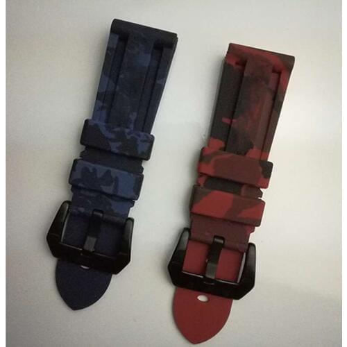 Watch accessories rubber silicone camouflage strap for panerai PAM111 441