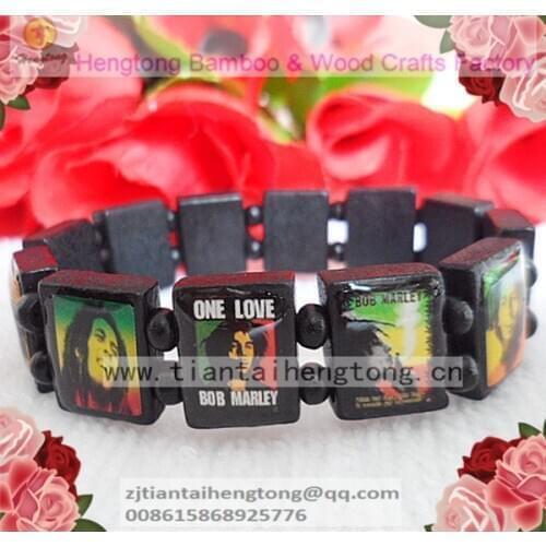 Free shipping12PCS/pack black Bob Marley bracelet,wooden bracelet, icon bracelet special offer