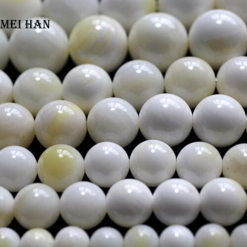 Free shipping (2 strands/ set ) natural stone 12-12.5mm white yellow giant clam shell beads for jewelry making design or DIY