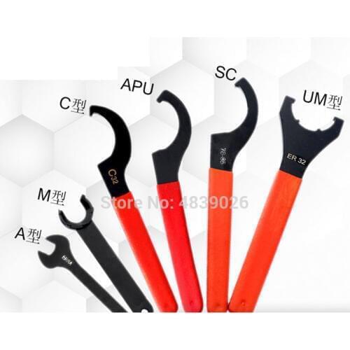 ER11 ER16 ER20 ER25UM ER32UM ER40UM C32 ER8 C25 APU13 APU16 Collet chuck Spanner keys CNC er wrench tools holder wrench