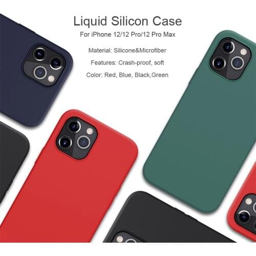 For iphone 12 pro max case cover 6.7'' liquid silicone smooth back cover for iPhone 12 case 5.4'' for iPhone 12 Pro cover 6.1