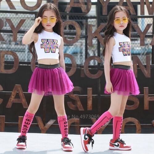 110-160CM Kids Cheerleader Competition Set Baby Girls Fancy Competition School Gymnastics Dance Wear Costume Top Skirt Pants Set