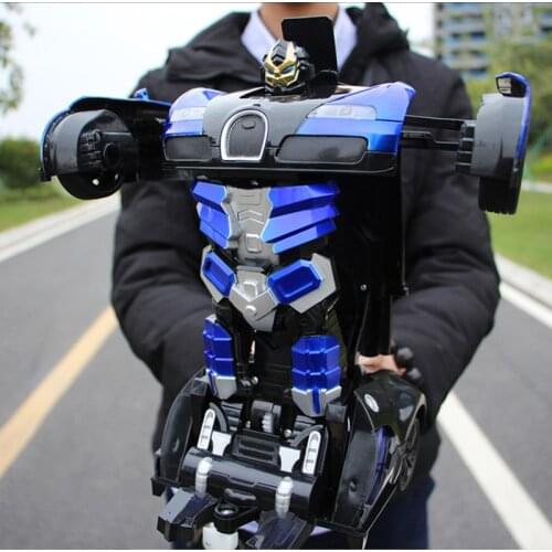 Childrens RC car induction deformation electric robot racing light music large size remote control car toy childrens gift