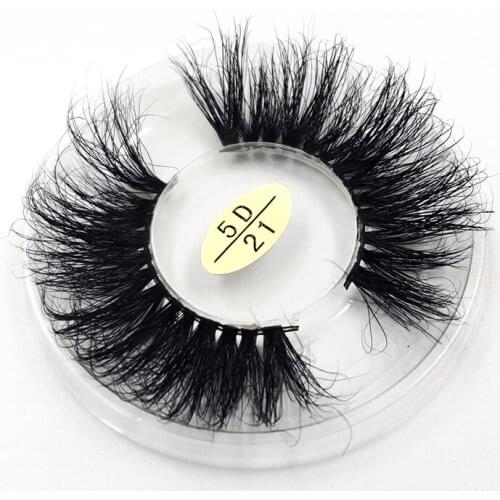 25mm 5D 21 Long Fluffy Mink Lashes Natural Handmade Volume Soft 6D Eyelashes Real 3D Mink Lashes Extention