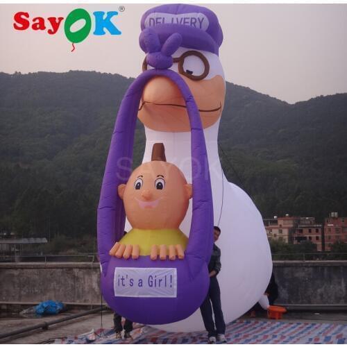 Giant Birthday Decoration Inflatable Stork Mdel for Party, Event(4.3m/14ft or 5m/16.4ft height)