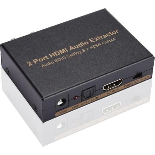 HDMI-compatible One In Two + Audio Splitter Audio EDID Setting & 2 HDMI-compatible Outpu