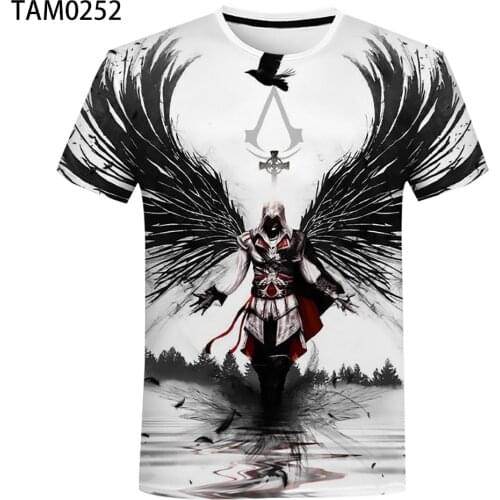 Assassins Creed Mens And Womens 2021 Summer Creative 3D Printing Short Sleeve Cotton Breathable Top Childrens Cool T-Shirt