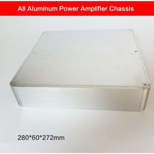 KYYSLB 280*60*272mm All Aluminum Power Amplifier Chassis Rounded Corner Case Audio Shell Power Supply Box Amplifier Enclosure
