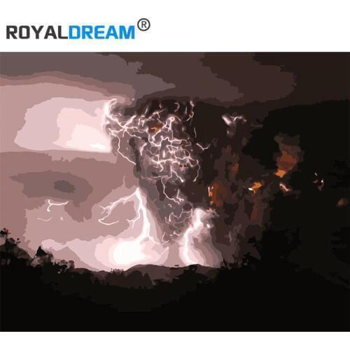 ROYALDREAM A Thunderstorm Painting By Numbers Canvas Painting Home Wall Art Picture For Living Room Unique Gift