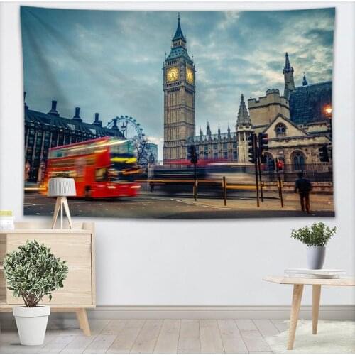 Custom london street Tapestry Wall Hanging For Party Decorations Art Home Decor Beach Towel Blankets Customized