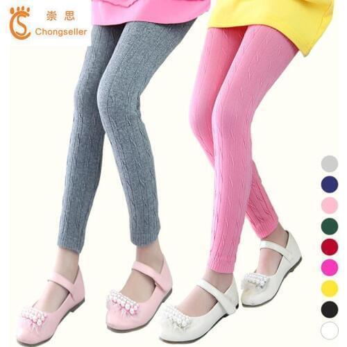 2018 New Spring And Autumn Cotton Solid Children Baby Girl Pantyhose Girl Tights Knitted Kids Stocking For 2-13Y