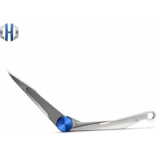 EDC Titanium Alloy Knife With Engraving Mini Knife Key Chain Folding Knife Replacement Blade Can Pass Security Knife