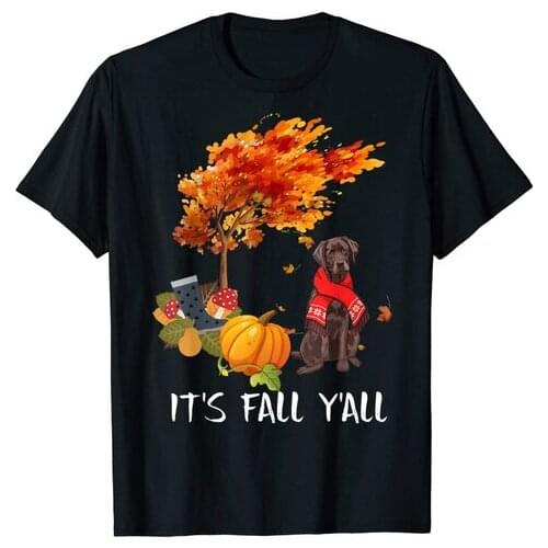 Its Fall Y'all Chocolate Labrador Pumpkin Spice Fall Autumn T-Shirt