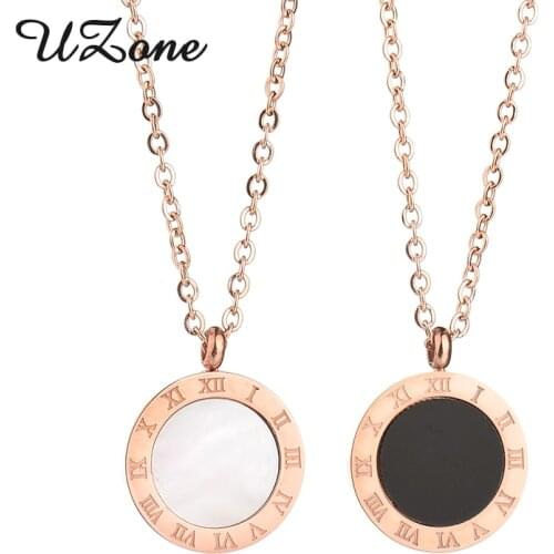 Top Quality Retro Pendant Necklace Fomous Brand Shell Women Round With Roman Numerals Necklace Luxury Bijoux Pendants For Gifts