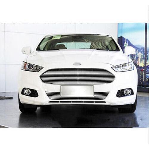 Front Grill Grid Grille Cover Trim 2pcs For FORD FUSION 2013 2014 2015