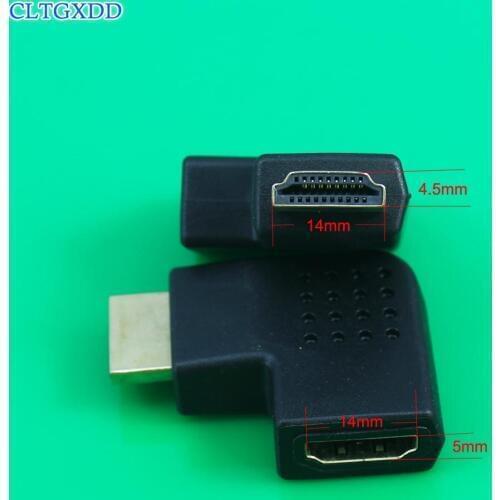 Right Angle Adapter 90Degree Port Male to Female L - type HDMI-compatible Connector Plug for 1080P 1440p,1080i, 720p, 480p HDTV