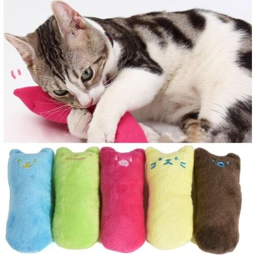 Plush Animal Cat Catnip Toy Plush Expression Cat Small Pillow Fun Interactive Plush Pet Bite Toy Thumb Bite Resistant Toy