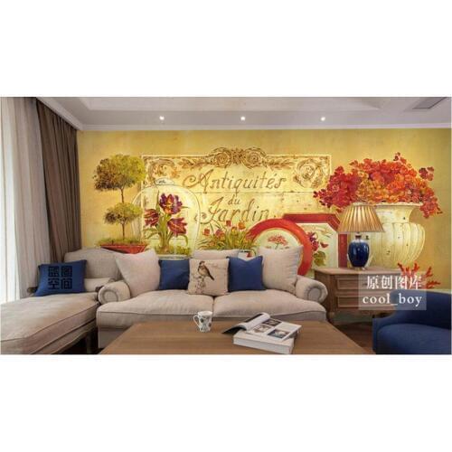Custom photo wallpaper 3d TV wallpaper murals Luxury flower vase background wall papers for living room decoration