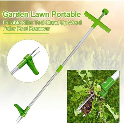 Long Handle Weed Remover Portable Garden Lawn Weeder Root Remover Outdoor Yard Grass Root Puller Aluminum Stand Up Weed Puller