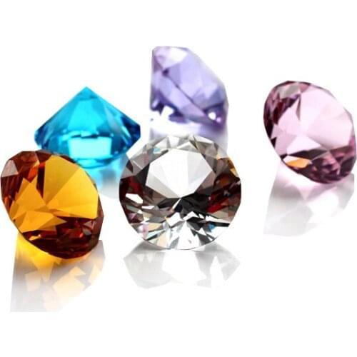 Mixed Color Glass Diamond Paperweight Crystal Diamond For Wedding Table Decoration,Event Or Party Decoration