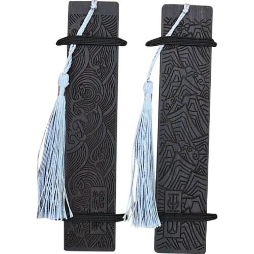 Retro Red Wood Bookmarks Ebony Chinese Romantic Creative Graduation Gift Wooden Bookmarks Wushan