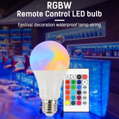RGB 10W Bulb with Infrared Remote Control, 110/220/230V E27 Holiday Party Lighting, 16 Colors, Color Changing, LED Dimming Light