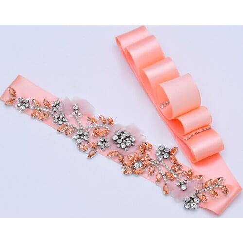 OLOMLB Bridal Belt MissRDress Pearls Wedding Belt Crystal Bridal Sash Rose Gold Rhinestones Bridal Dress Belt For Wedding Access