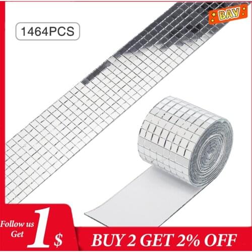 Self-Adhesive Real Glass Mirror Mosaic Tiles Mini Square Round Glass Craft DIY Handmade Crafts,Party Home Decoration