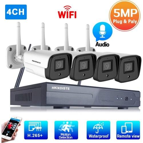 5mp Wifi Surveillance Camera System 4CH IP Camera Wifi NVR Kit CCTV System Outdoor Wireless Video Surveillance Security Kit 5mp