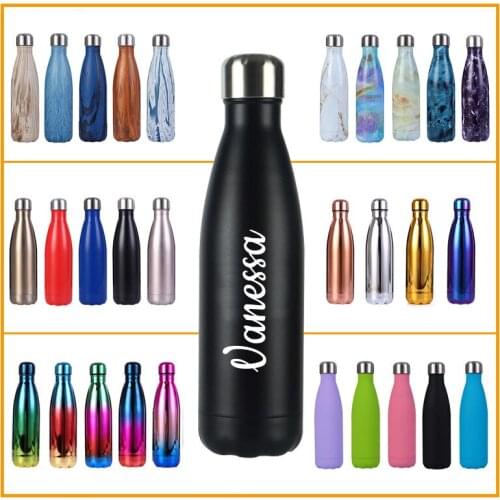 LOGO Custom Thermos Bottle Vacuum Flasks Stainless Steel Water Bottle Portable Sports Gift Cups