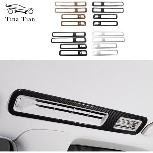 Carbon Fiber Color Air Vent Decorative Trim Top Outlet Cover Interior Mouldings Styling For Nissan Patrol Y62 2017-2020