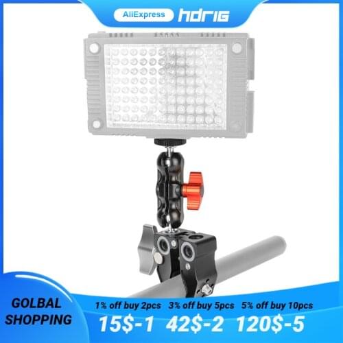 HDRiG Red Knob Versatile Ball Head With Super Clamp Crab Camera Accessories Mount For Photo Studio