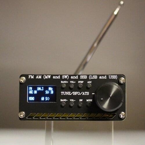 Assembled SI4732 All Band Radio Receiver FM AM (MW & SW) SSB (LSB & USB) with lithium battery + Antenna + Speaker + Case