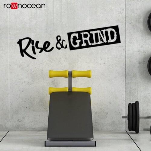 Rise and Grind Motivational wall decal vinyl sticker Gym Office wall art decor entrepreneur gift home decoration accessories