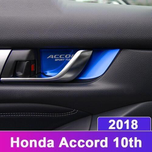 Inner door bowl decoration patch interior special modified stainless steel sequin stickers For Honda Accord 10th 2018Accessorie