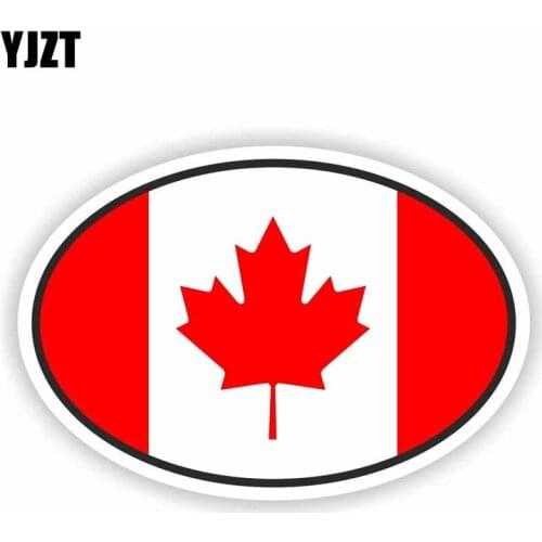 YJZT 12CM*8CM Canada Flag oval Decal Motorcycle Window Car Sticker Decal 6-2199