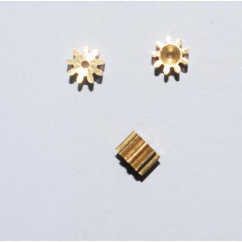 10/100pcs 9teeth 1mm hole 0.4M Motor copper gear/diy toys accessories/baby toys/Technology production accessories 0.4m91a
