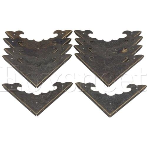 10pcs Bronzy Bat Pattern Metal Box Corner Protector Desk Edge Cover 58x58x5mm
