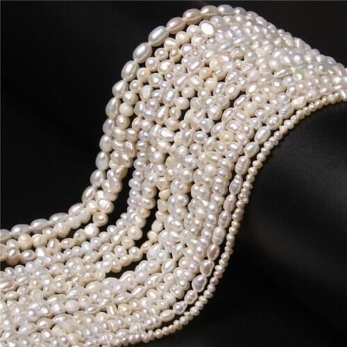 100% Natural Freshwater Pearl Irregular Baroque Small Pearl Bead For Jewelry Making DIY Bracelet Necklace 14" Strand 2-4mm Pearl